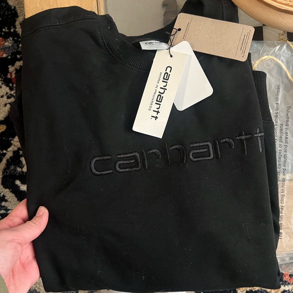 Carhartt WIP embroidered black sweatshirt